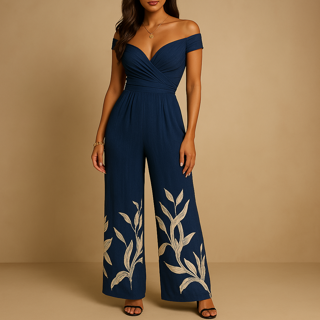 Damen Overall mit Blumendruck im Off-Shoulder-Stil | Juliette-Zermatt Boutique