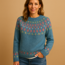 Damenpullover mit Druck aus Wolle | Elin-Zermatt Boutique