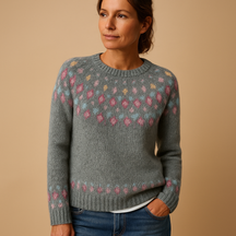 Damenpullover mit Druck aus Wolle | Elin-Zermatt Boutique