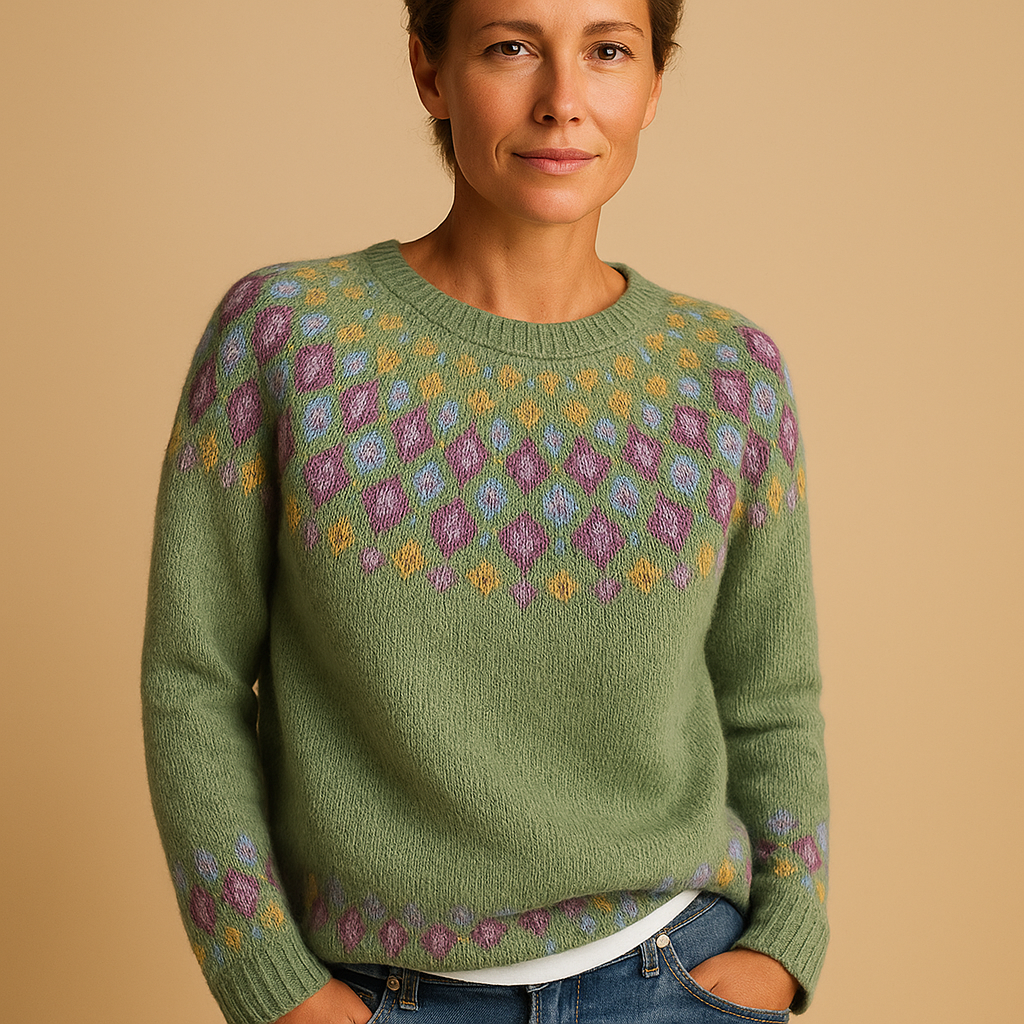 Damenpullover mit Druck aus Wolle | Elin-Zermatt Boutique