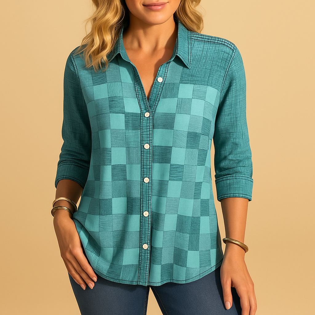 Elegante Bluse Damen im klassischen Karomuster | Janne-Zermatt Boutique