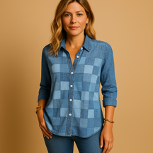 Elegante Bluse Damen im klassischen Karomuster | Janne-Zermatt Boutique