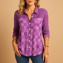 Elegante Bluse Damen im klassischen Karomuster | Janne-Zermatt Boutique