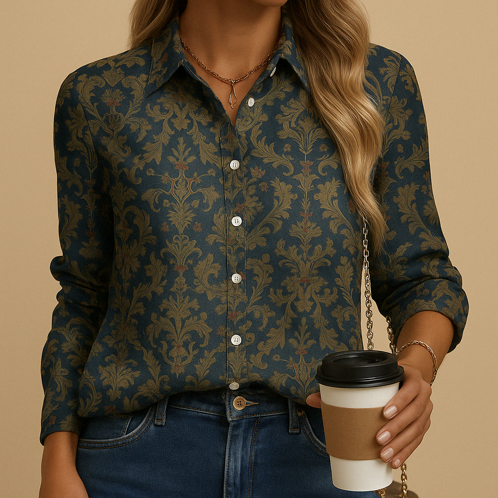 Elegante Bluse Damen in Warmen Herbstfarben mit Maßgeschneiderter Passform | Clara-Zermatt Boutique