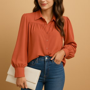 Elegante Bluse Damen mit Laternenhülle aus leichtem Stoff | Isabelle-Zermatt Boutique