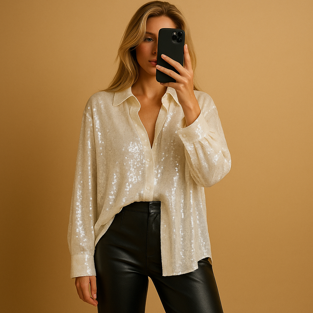 Elegante Bluse Damen mit subtilen Glanz und lockerer Passform | Eunice-Zermatt Boutique