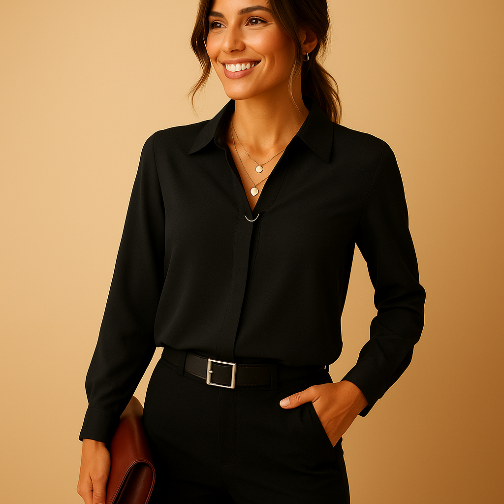 Elegante Damen Bluse mit Klassischem Kragen für Büro & Freizeit | Lache-Zermatt Boutique