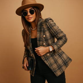 Eleganter taillierter Blazer für Damen aus Staubmischung | Tessa-Zermatt Boutique
