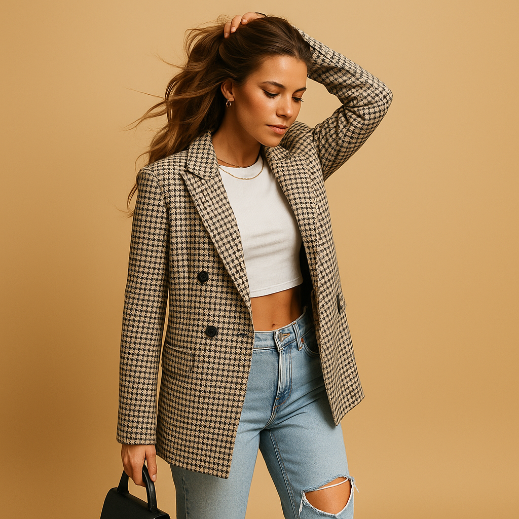 Eleganter taillierter Damen Blazer aus Naturfasern | Amsel-Zermatt Boutique