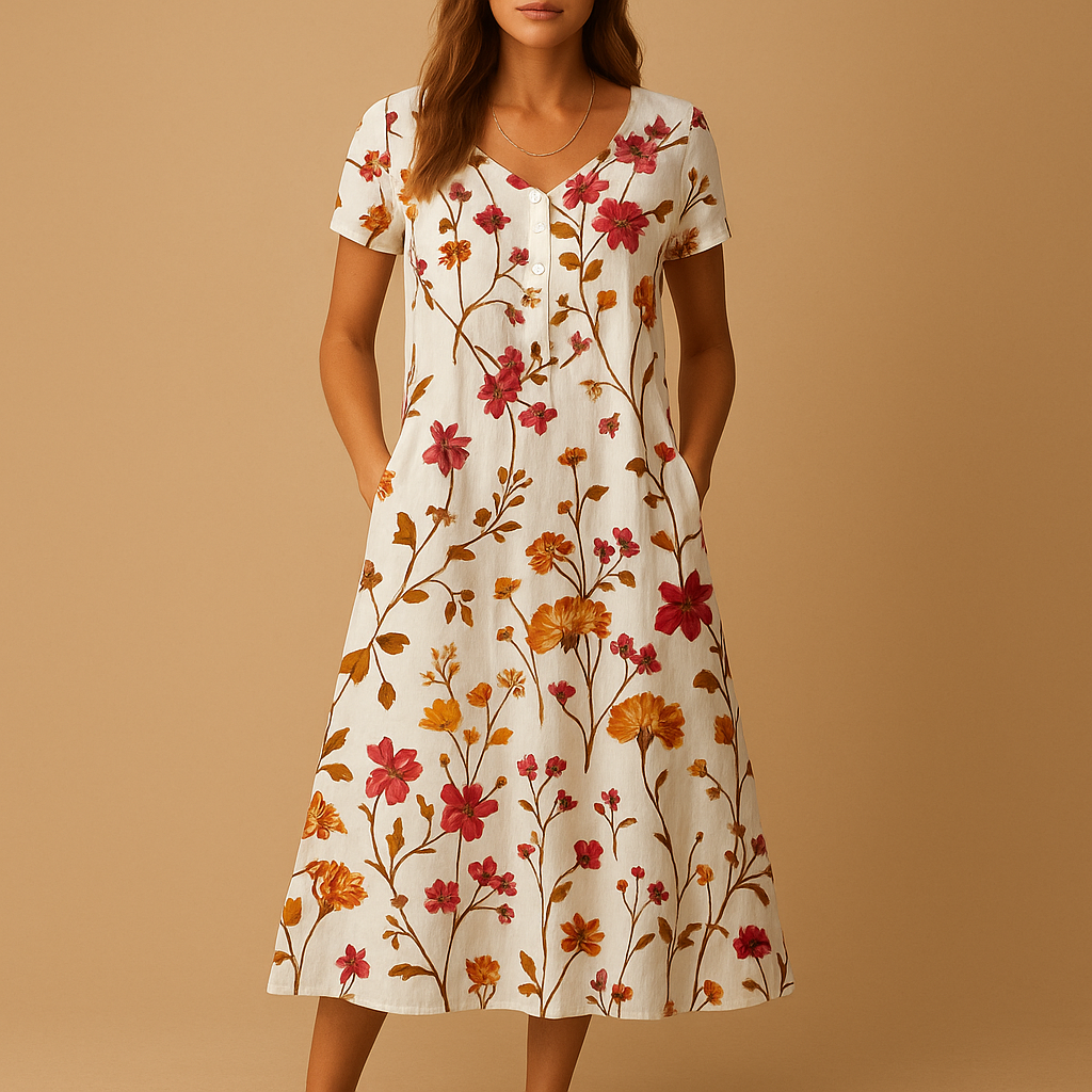 Elegantes Blumenkleid mit Komfort und femininem Schnitt | Lena-Zermatt Boutique
