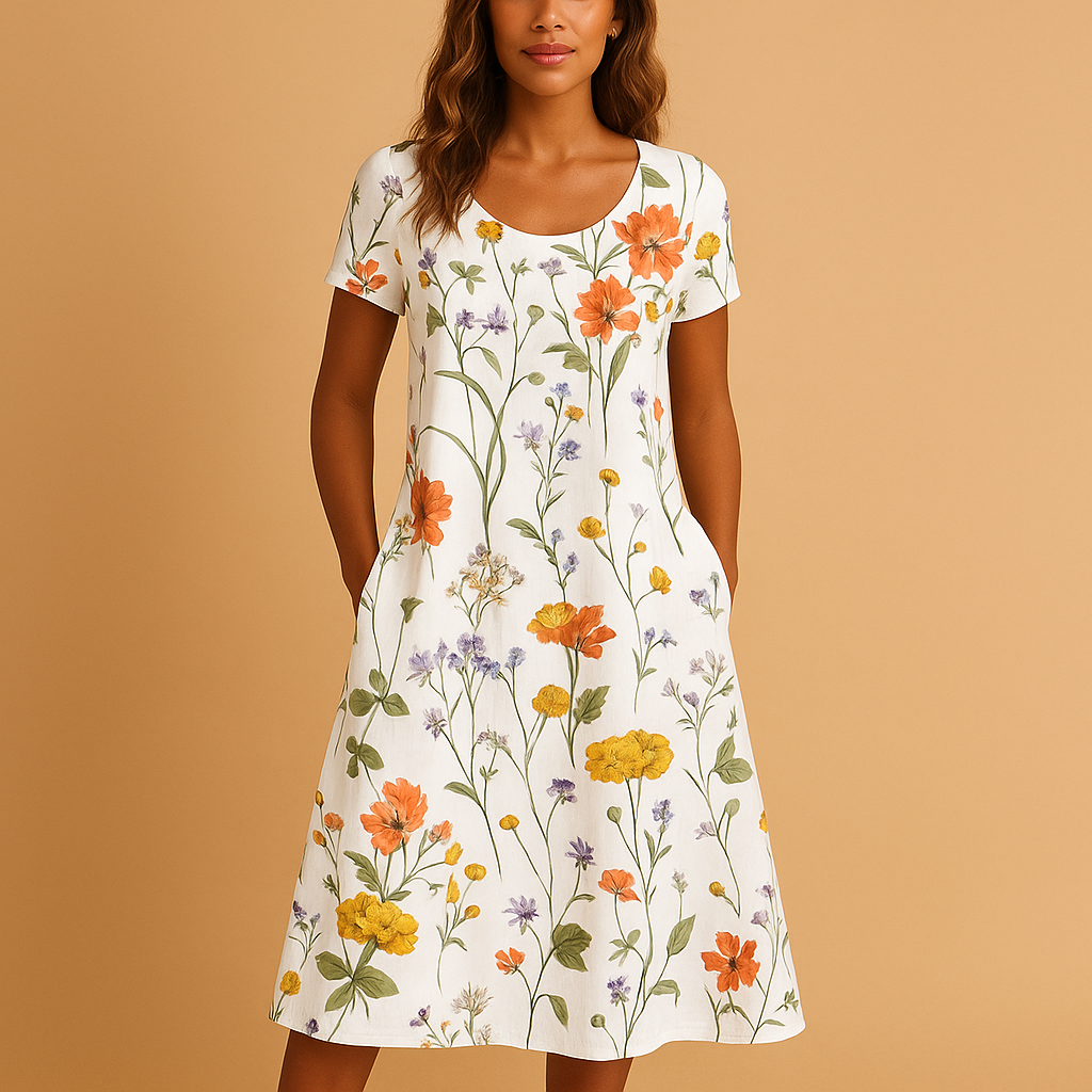 Elegantes Blumenkleid mit Komfort und femininem Schnitt | Lena-Zermatt Boutique