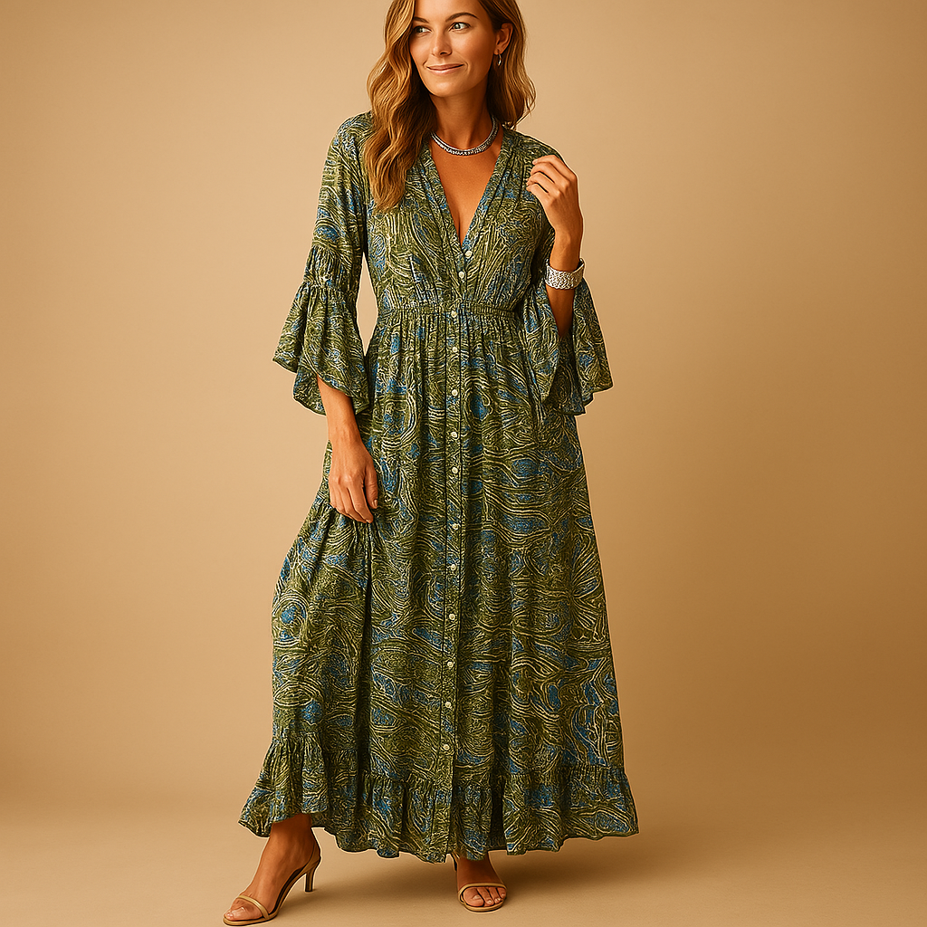 Elegantes Damenkleid für Hochzeitsgast mit Boho-Stil | Elise-Zermatt Boutique