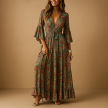 Elegantes Damenkleid für Hochzeitsgast mit Boho-Stil | Elise-Zermatt Boutique