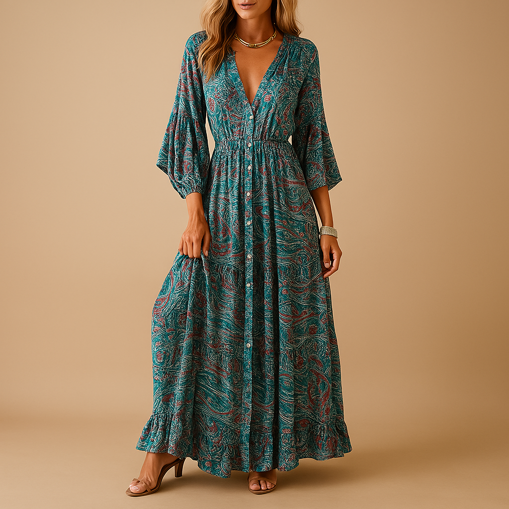 Elegantes Damenkleid für Hochzeitsgast mit Boho-Stil | Elise-Zermatt Boutique