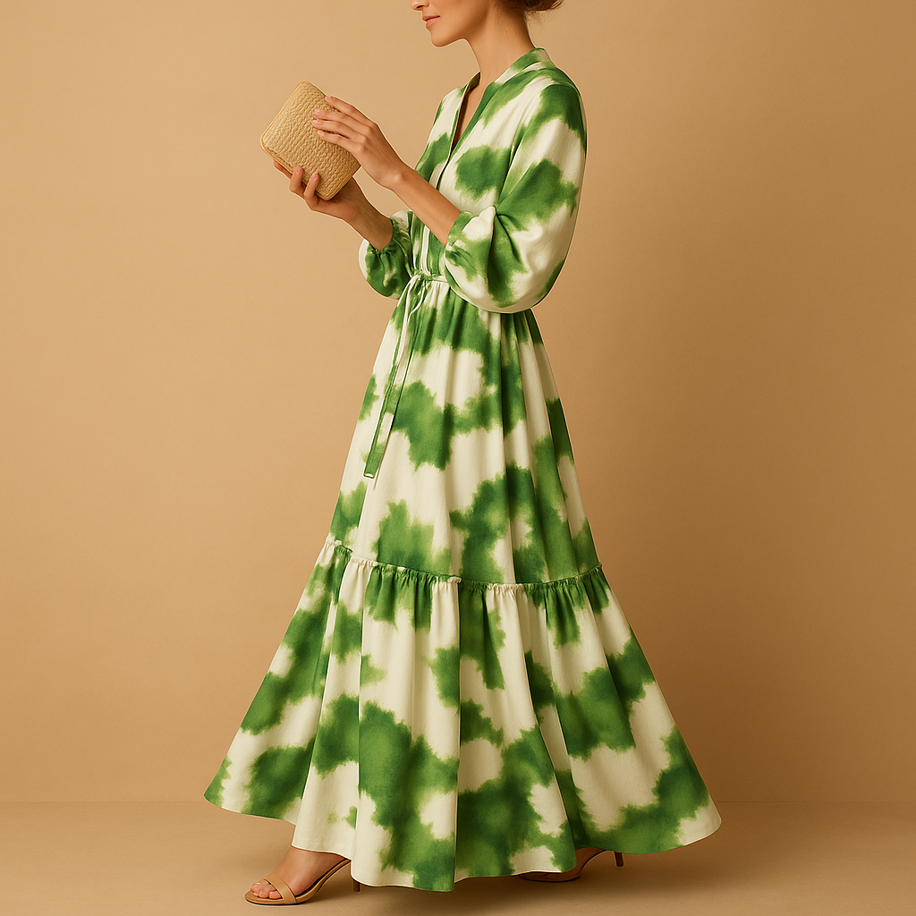 Elegantes Maxikleid mit V-Ausschnitt für besondere Anlässe | Nadine-Zermatt Boutique