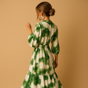 Elegantes Maxikleid mit V-Ausschnitt für besondere Anlässe | Nadine-Zermatt Boutique