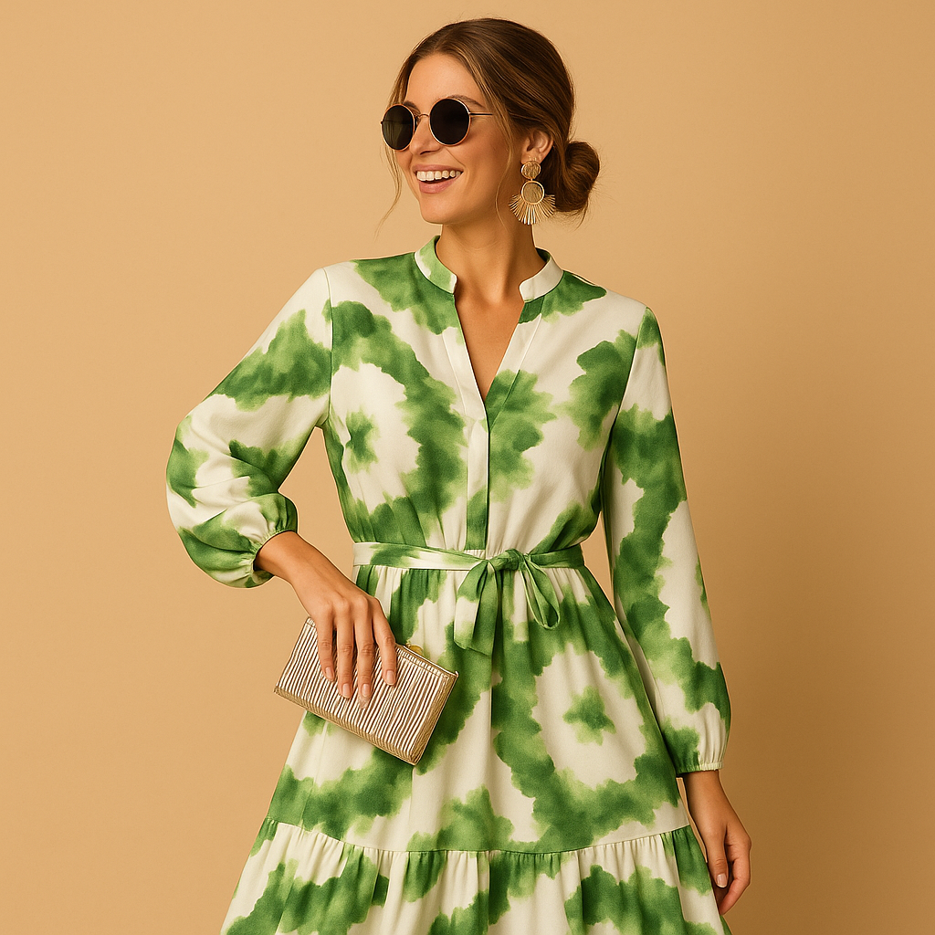 Elegantes Maxikleid mit V-Ausschnitt für besondere Anlässe | Nadine-Zermatt Boutique