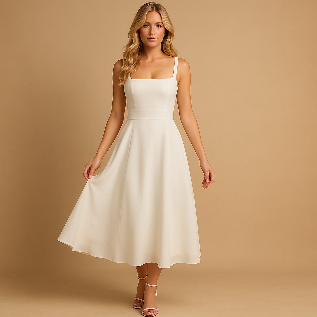 Elegantes Sommerkleid für Damen, ärmellos und minimalistisch | Amélie-Zermatt Boutique