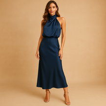 Festliches Damenkleid aus atmungsaktivem Stoff für Frühling | Elise-Zermatt Boutique
