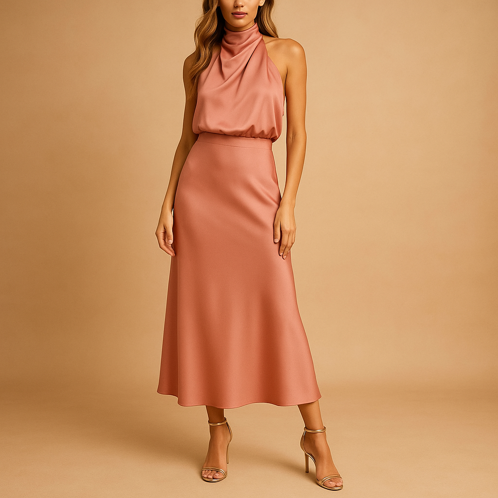 Festliches Damenkleid aus atmungsaktivem Stoff für Frühling | Elise-Zermatt Boutique