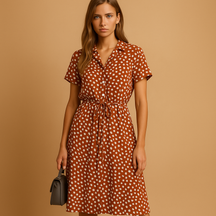 Festliches Midi-Kleid mit kurzen Ärmeln für Damen | Clara-Zermatt Boutique