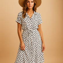Festliches Midi-Kleid mit kurzen Ärmeln für Damen | Clara-Zermatt Boutique