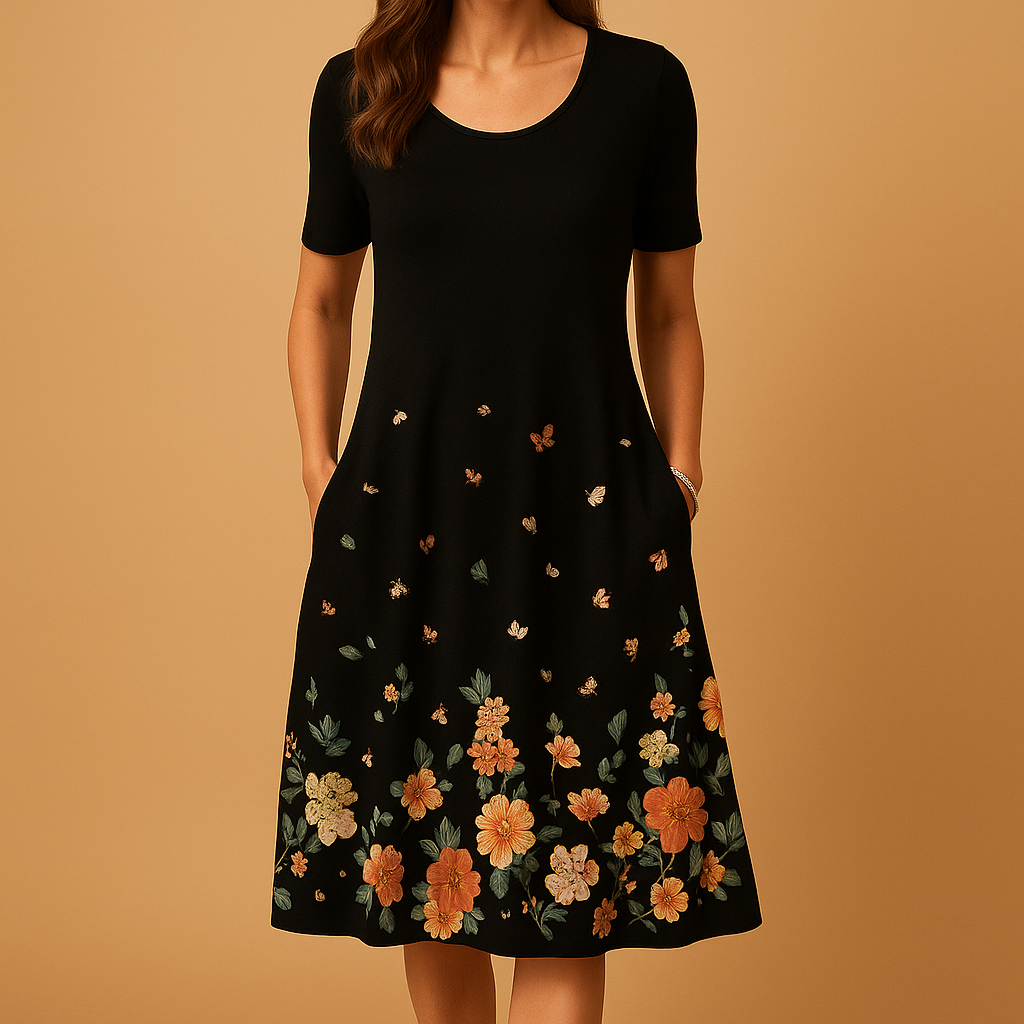 Festliches Midi-Kleid mit schmeichelhaftem Schnitt für Damen | Femke-Zermatt Boutique