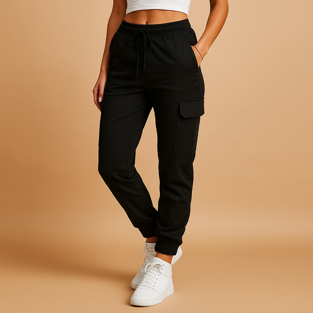 Hochtaillierte Frachtpants mit Stretchkomfort für Damen | Elvira-Zermatt Boutique