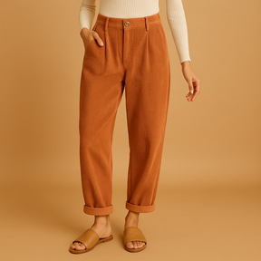 Hochtaillierte Stoffhose Damen mit geraden Beinen | Nina-Zermatt Boutique