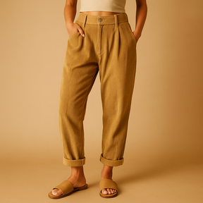 Hochtaillierte Stoffhose Damen mit geraden Beinen | Nina-Zermatt Boutique