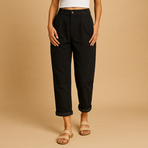 Hochtaillierte Stoffhose Damen mit geraden Beinen | Nina-Zermatt Boutique