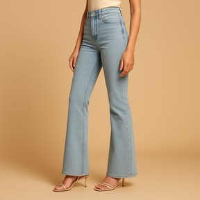 Hohe Taille Jeans mit ausgestellten Beinen für Damen | Yasmine-Zermatt Boutique