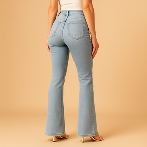 Hohe Taille Jeans mit ausgestellten Beinen für Damen | Yasmine-Zermatt Boutique