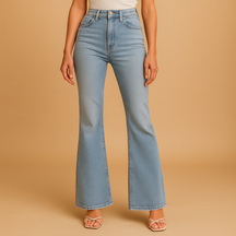 Hohe Taille Jeans mit ausgestellten Beinen für Damen | Yasmine-Zermatt Boutique