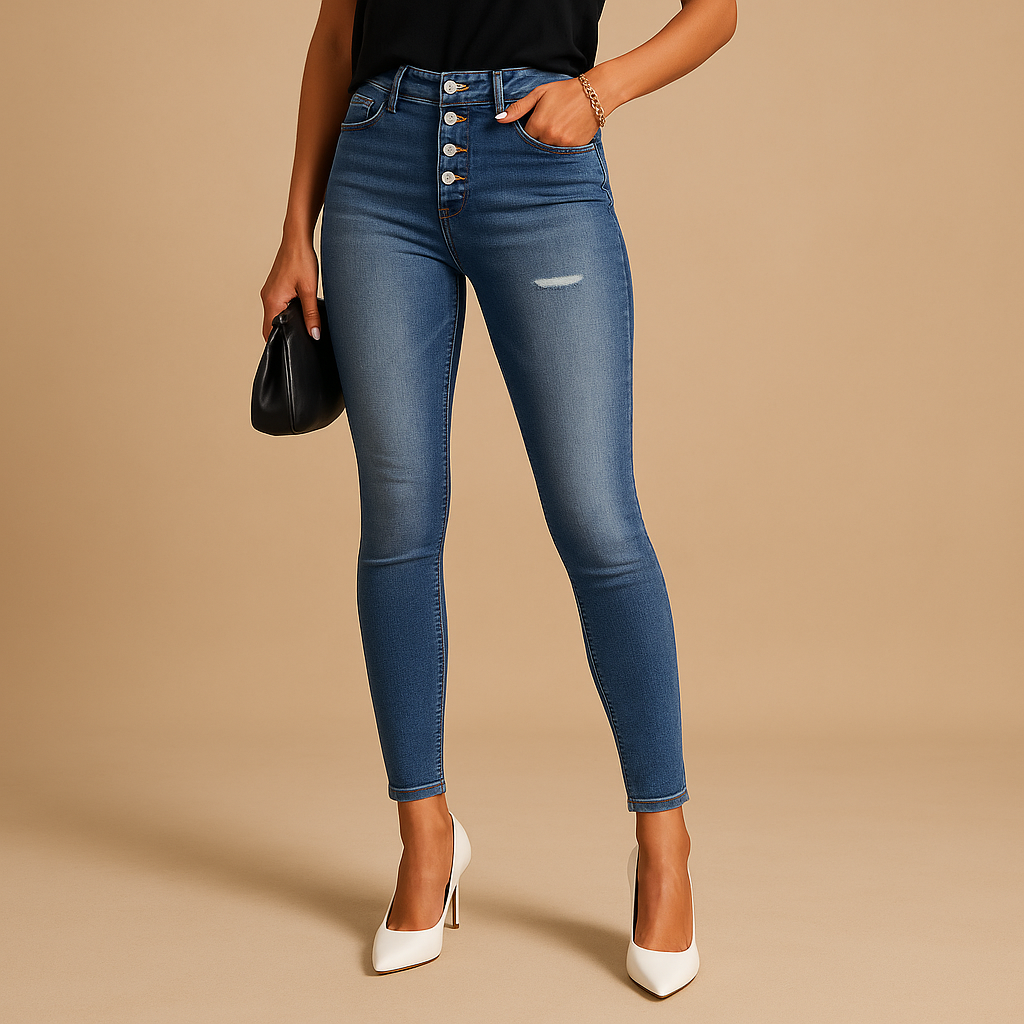 Jeans Damen im Slim Fit mit trendigen Zerrissenheiten | Mila-Zermatt Boutique