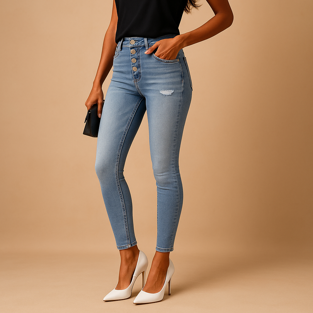 Jeans Damen im Slim Fit mit trendigen Zerrissenheiten | Mila-Zermatt Boutique