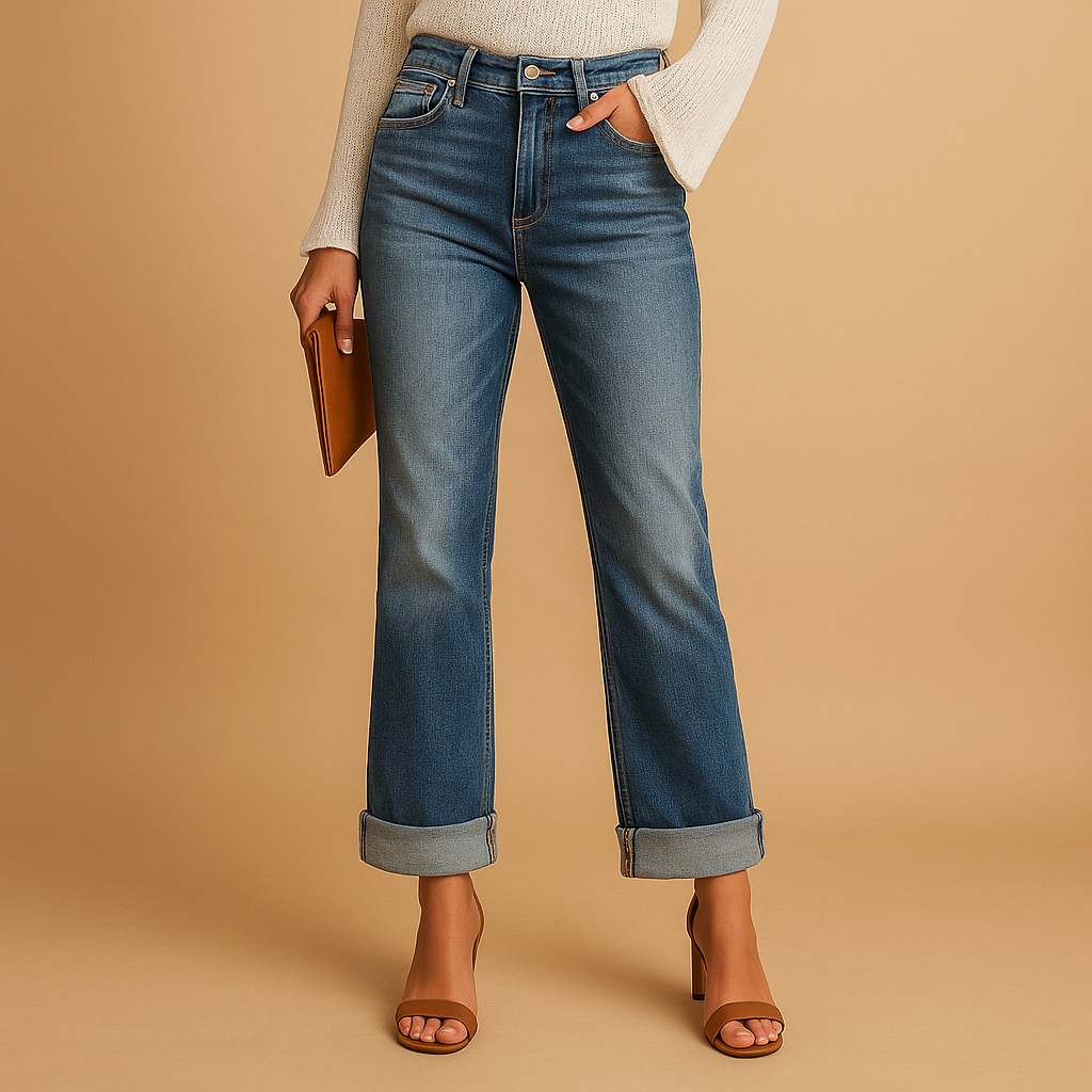 Jeans Damen mit asymmetrischer Taille für lässigen Style | Edna-Zermatt Boutique
