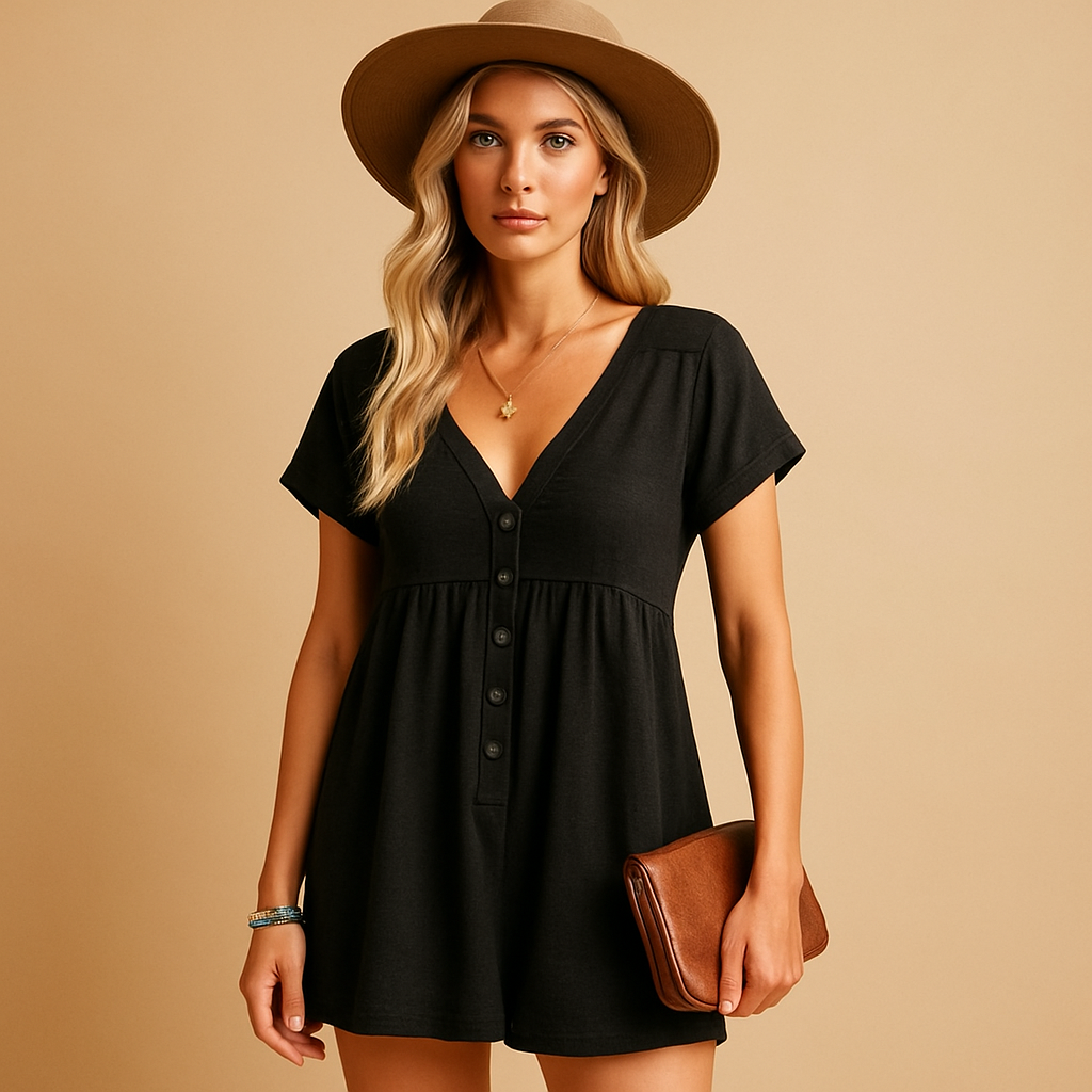 Jumpsuit Damen mit V-Ausschnitt und lockerer Passform | Linde-Zermatt Boutique
