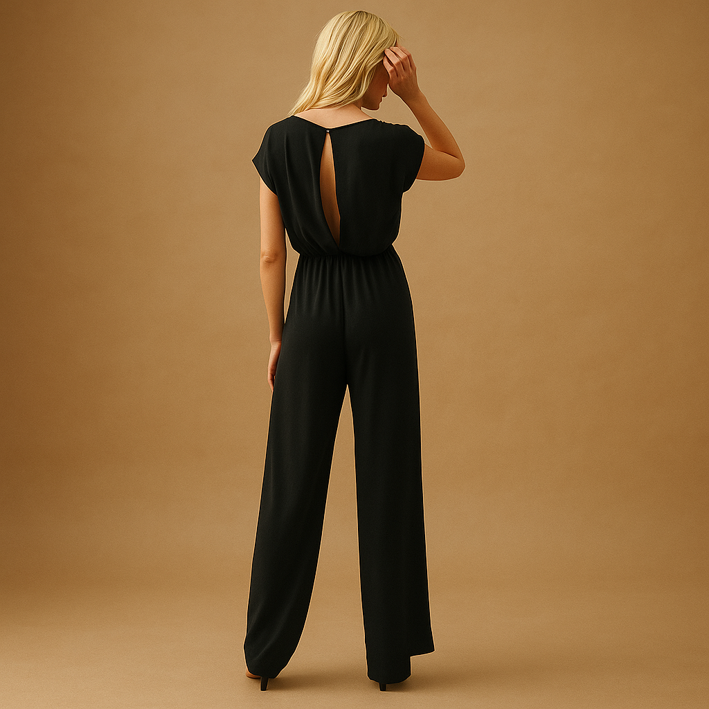 Jumpsuit Damen mit V-Ausschnitt und weitem Beinausschnitt | Lotte-Zermatt Boutique
