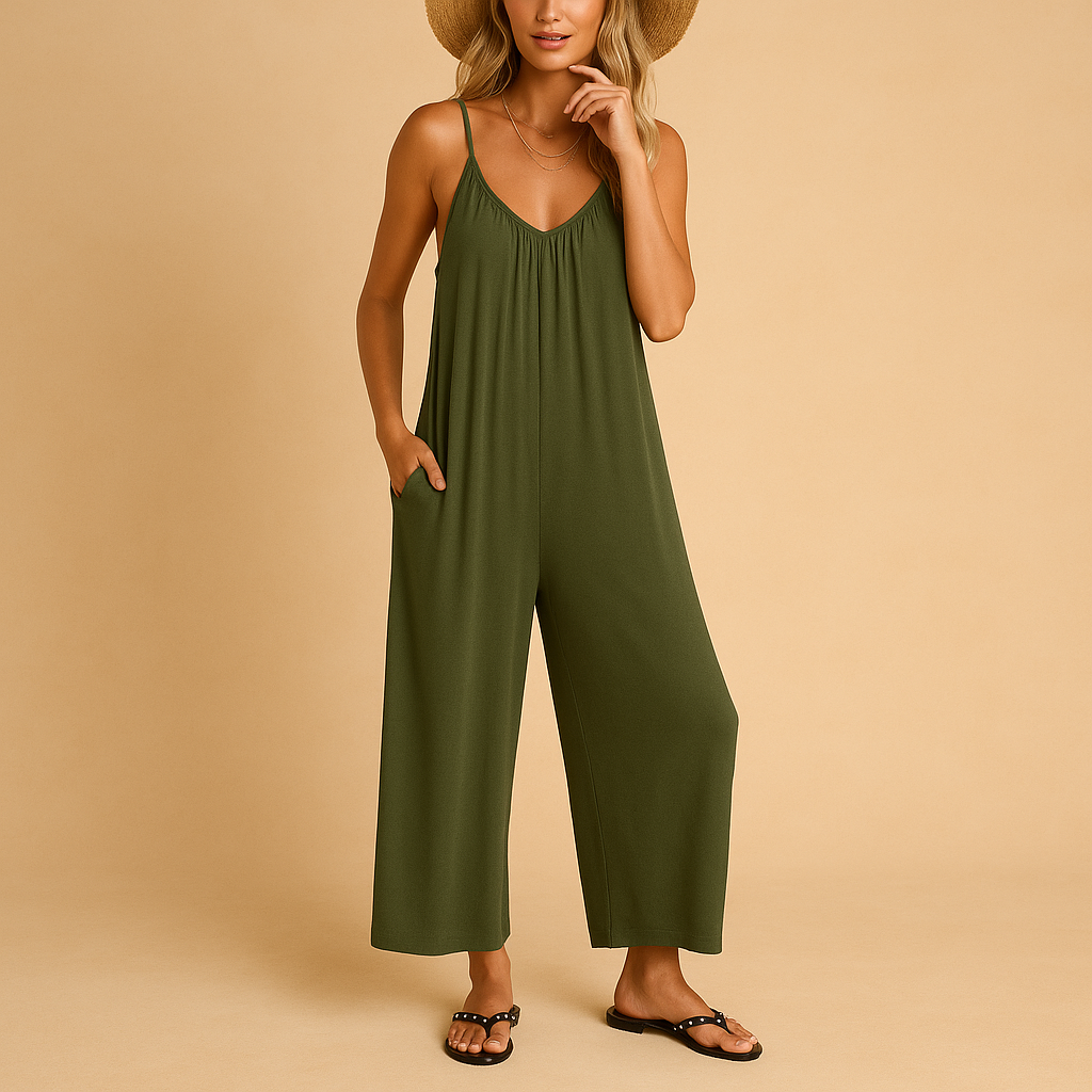 Jumpsuit Damen mit Verstellbaren Trägern und Elastischem Bund | Elena-Zermatt Boutique