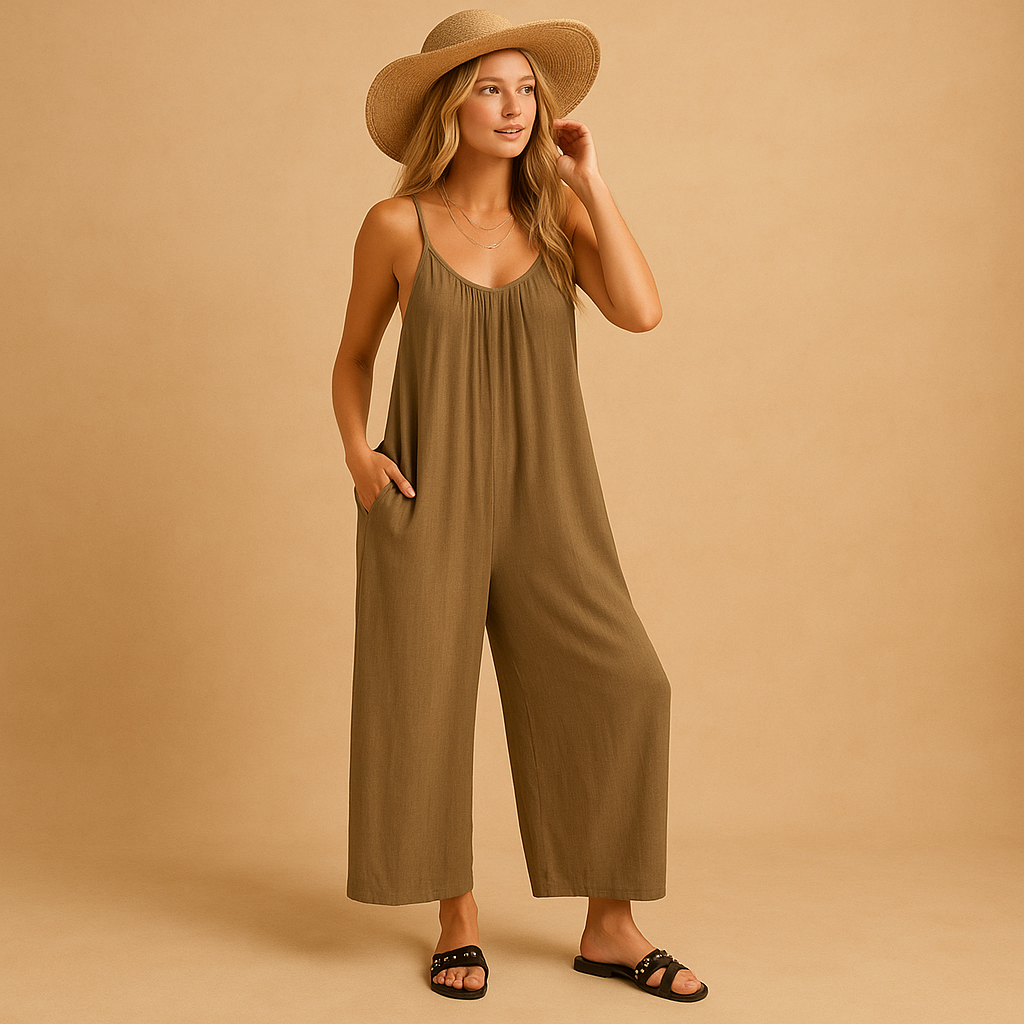 Jumpsuit Damen mit Verstellbaren Trägern und Elastischem Bund | Elena-Zermatt Boutique