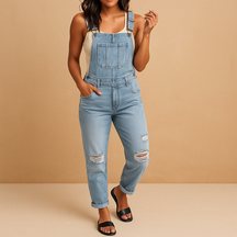 Jumpsuit Damen mit Zerrissenen Details und Verstellbaren Bändern | Mila-Zermatt Boutique