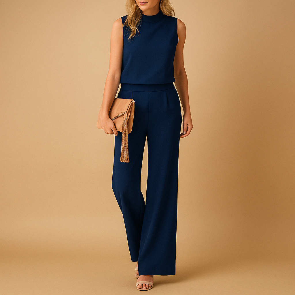 Jumpsuit Damen mit weitem Bein und rundem Hals | Anna-Zermatt Boutique