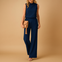 Jumpsuit Damen mit weitem Bein und rundem Hals | Anna-Zermatt Boutique