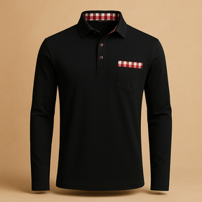 Langarm Poloshirt Herren aus atmungsaktivem Stoff | Matten-Zermatt Boutique