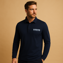 Langarm Poloshirt Herren aus atmungsaktivem Stoff | Matten-Zermatt Boutique
