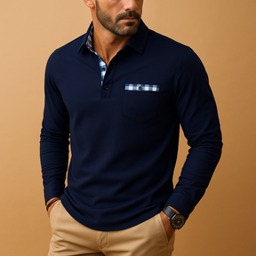 Langarm Poloshirt Herren aus atmungsaktivem Stoff | Matten-Zermatt Boutique