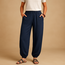 Leichte Sommerhose Damen mit Hoher Taille im Boho-Stil | Femke-Zermatt Boutique