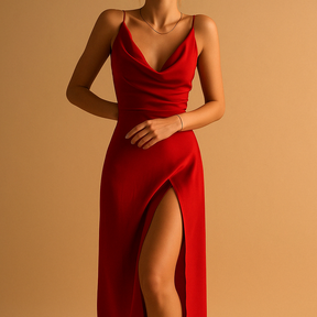 Maxikleid mit V-Ausschnitt für Hochzeiten | Lena-Zermatt Boutique