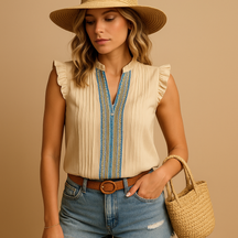 Oberteile für Damen mit Bohemian Print und luftiger Passform | Lara-Zermatt Boutique